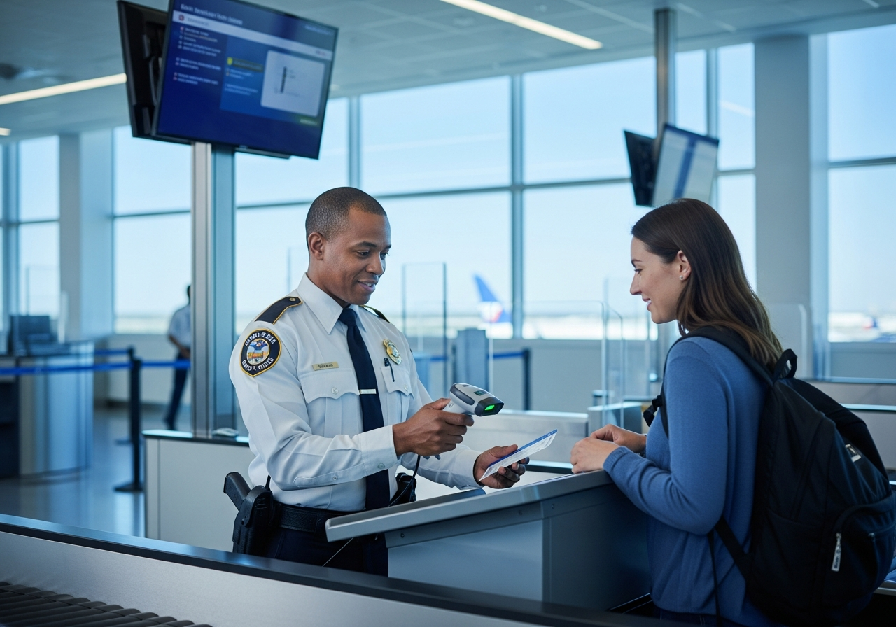 Airport ID and boarding pass check