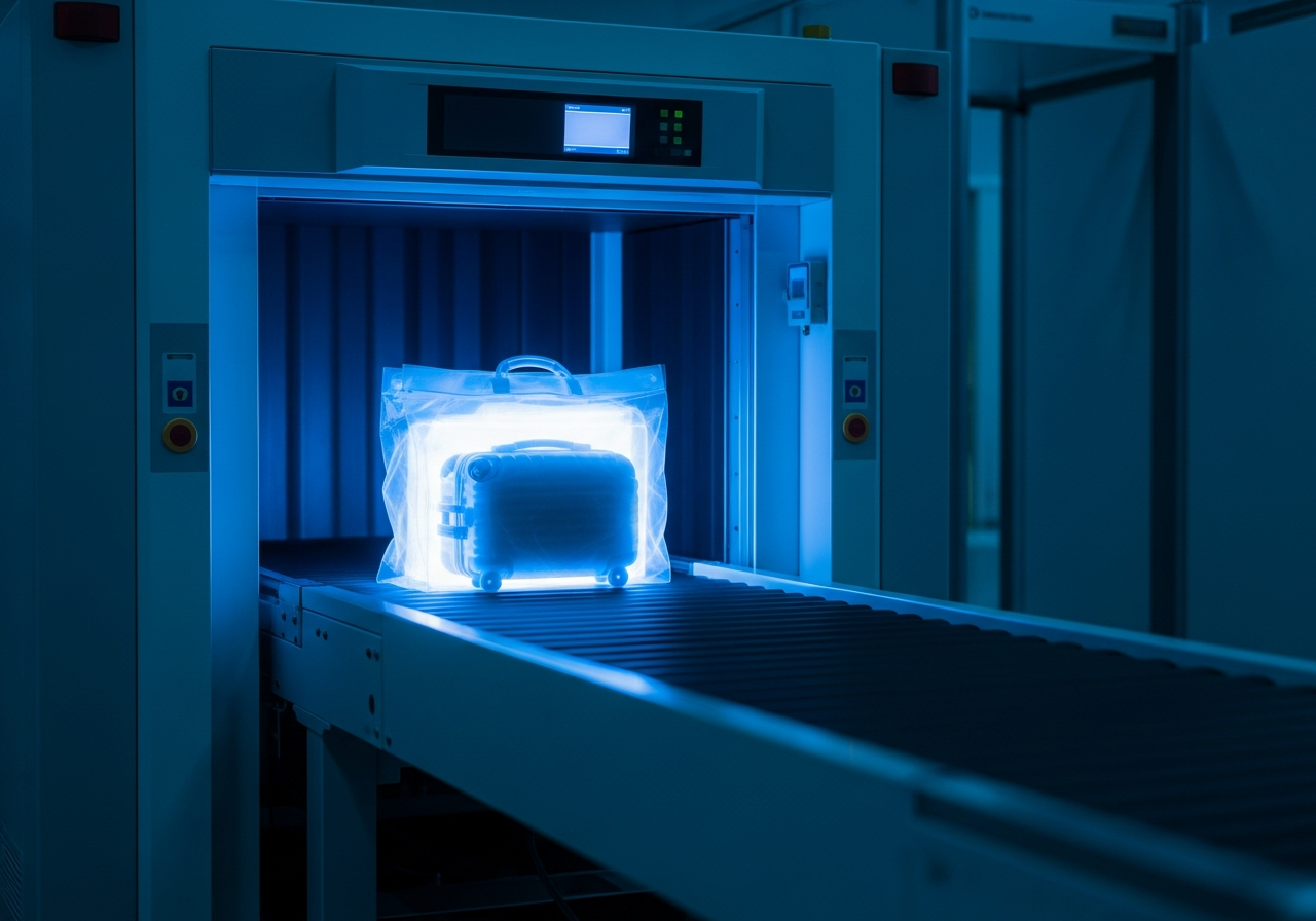 Airport X-ray baggage scanner